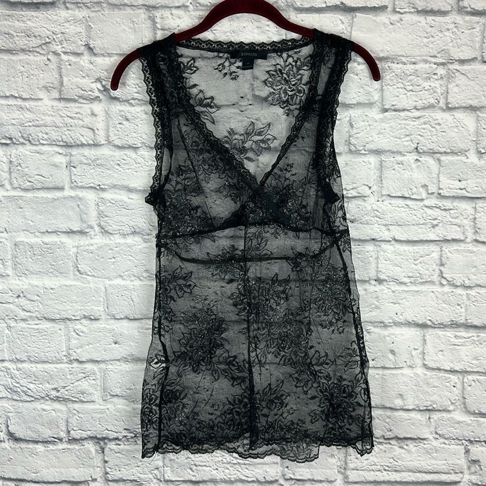 Express Lace Sheer Tank Blouse Size Medium